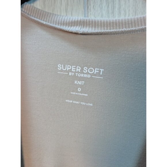 Torrid Super Soft Long Sleeve Open Front Knit Cardigan Size 0X Beige Tan - Picture 3 of 7